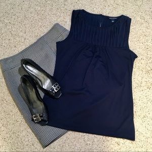 Navy blue pleated tank blouse by Banana Republic!